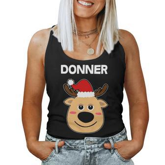 Santa Reindeer Donner Matching Christmas Pjs Women Tank Top Basic Casual Daily Weekend Graphic - Seseable