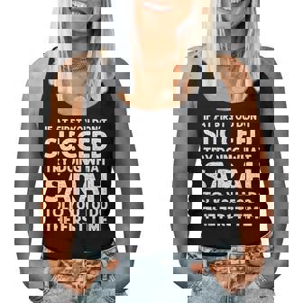 Sarah Name Personalized Birthday Funny Christmas Joke Women Tank Top Basic Casual Daily Weekend Graphic - Seseable