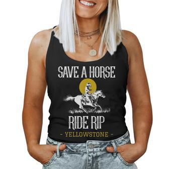 Save A Horse Ride Rip Yellowstone Montana Women Tank Top | Mazezy