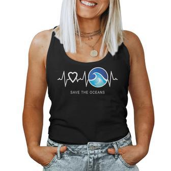 Save The Oceans Heartbeat Love Mother Earth Day Novelty Women Tank Top Basic Casual Daily Weekend Graphic - Thegiftio UK