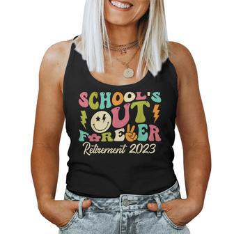 Schools Out Forever Retired Teacher Gift Retirement 2023 Women Tank Top Basic Casual Daily Weekend Graphic - Thegiftio UK