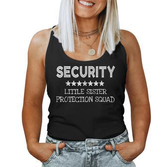 Security Little Sister Protection Squad Cool Women Tank Top | Mazezy