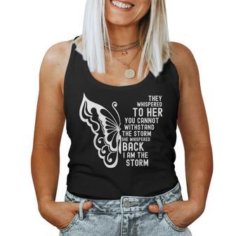 She Whispered Back I Am The Storm Butterfly Hippie Boho Girl Women Tank Top Basic Casual Daily Weekend Graphic - Thegiftio UK