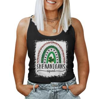 Shenanigans Squad St Patricks Day Rainbow Shamrock Women Tank Top | Mazezy