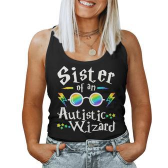 Sister Of An Autistic Wizard Autism Help Love Support Women Tank Top | Mazezy