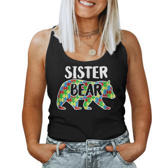 Sister Bear Autism Awareness Month Family Support Women Tank Top | Mazezy