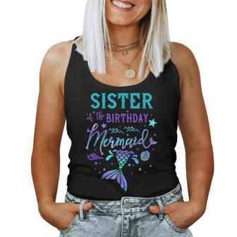 Sister Of The Birthday Mermaid Theme Party Squad Security Women Tank Top | Mazezy