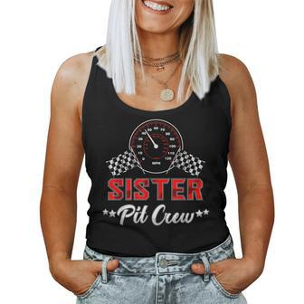 Sister Racing Car Birthday Party Family Matching Pit Crew Women Tank Top | Mazezy
