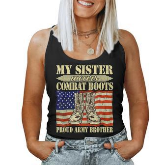 My Sister Wears Combat Boots Military Proud Army Brother Women Tank Top | Mazezy