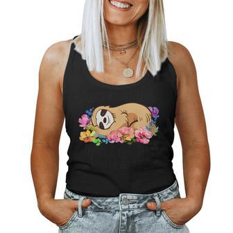 Sloth Hiking Team Tshirt Flower Women Women Tank Top | Mazezy