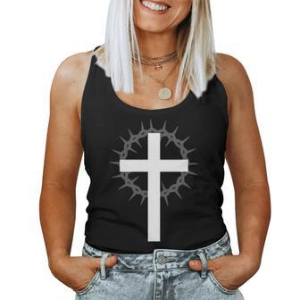 Small Cross Subtle Christian Minimalist Religious Faith Women Tank Top | Mazezy