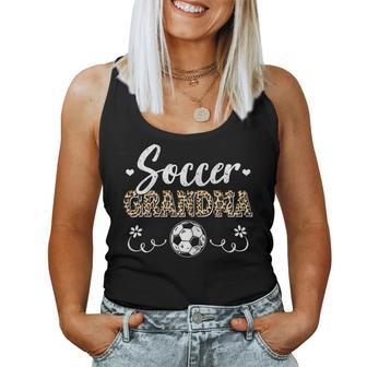 Womens Soccer Fan Leopard Pattern Women Grandma Soccer Player Women Tank Top | Mazezy