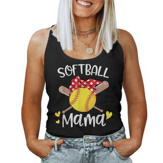 Softball Baseball Mama Floral Mom Grandma Women Tank Top | Mazezy