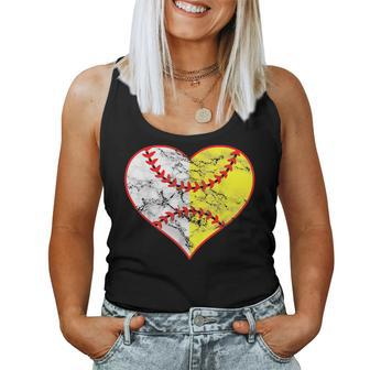 Softball Heart Mom Women Baseball Ideas Women Tank Top | Mazezy