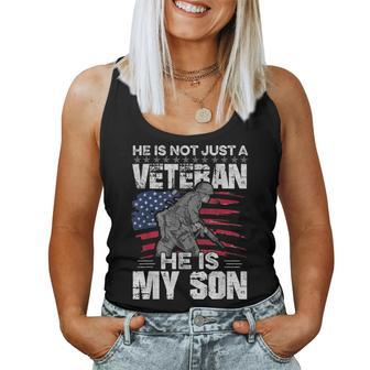 My Son Is A Veteran Proud Veteran Dad Mom Women Tank Top | Mazezy