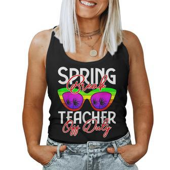 Spring Break Squad 2023 Retro Spring Break Teacher Off Duty Women Tank Top | Mazezy