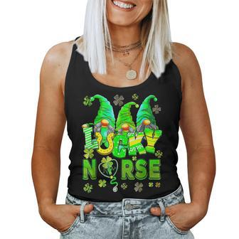 St Patricks Day Gnome Nurse Scrubs Top Nursing Lucky Women Tank Top Basic Casual Daily Weekend Graphic - Seseable