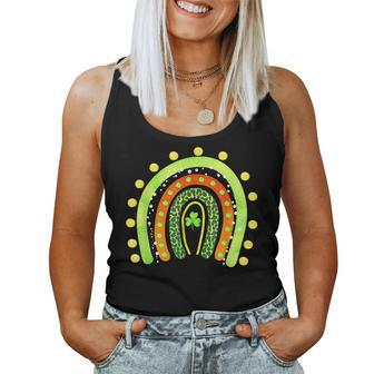 St Patricks Day Rainbow Lucky Shamrocks V2 Women Tank Top Basic Casual Daily Weekend Graphic - Seseable