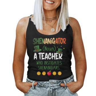 St Patricks Day For Teacher Shenanigator Definition Women Tank Top | Mazezy