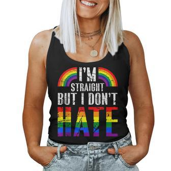 Im Straight But I Dont Hate Rainbow Lgbt Gay Pride Month Women Tank Top | Mazezy