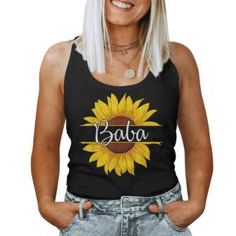 Summer Vintage Yellow Sunflower Graphic Sunflower Baba Women Tank Top | Mazezy