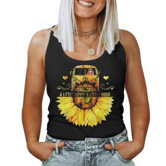 Sunflower A Little Hippie A Little Hood Funny Hippie Yoga Women Tank Top Basic Casual Daily Weekend Graphic - Seseable