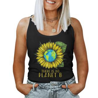 Sunflower Earth T Shirt There Is No Planet B Shirt Earth Day Women Tank Top | Mazezy