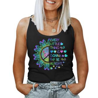 Sunflower - Every Little Thing Is Gonna Be Alright Women Tank Top Basic Casual Daily Weekend Graphic - Seseable