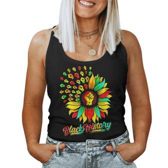 Sunflower Fist African American Pride Black History Month V2 Women Tank Top Basic Casual Daily Weekend Graphic - Seseable