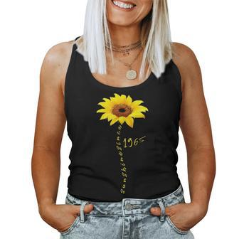 Sunshine Since 1965 56Th Birthday Gift 56 Year Old Sunflower Women Tank Top Basic Casual Daily Weekend Graphic - Seseable