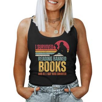 Womens I Survived Reading Banned Books - Banned Books Lovers Women Tank Top | Mazezy