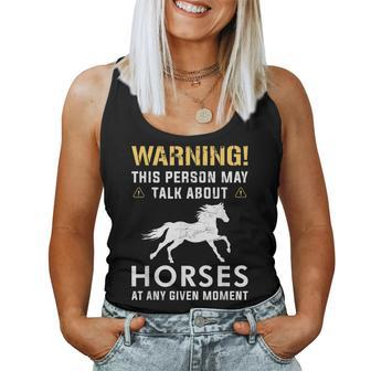 Talk About Horses Women Girls Horseback Riding Horse Lover Women Tank Top | Mazezy