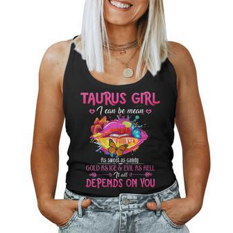 Taurus Girl Lips April May Queen Birthday Zodiac Women Tank Top | Mazezy