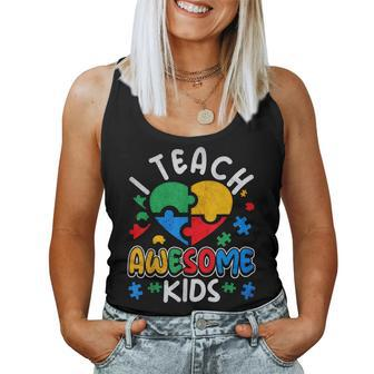 I Teach Awesome Kids Teacher Women Tank Top | Mazezy