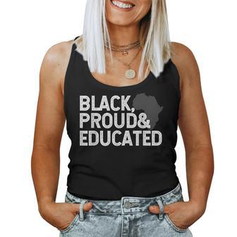 Teacher Black Proud Educated Black History Month 2023 Pride Women Tank Top Basic Casual Daily Weekend Graphic - Seseable