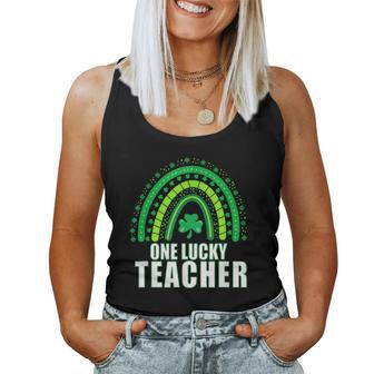 Teacher One Lucky Rainbow St Patrick’S Day Women Tank Top Basic Casual Daily Weekend Graphic - Seseable