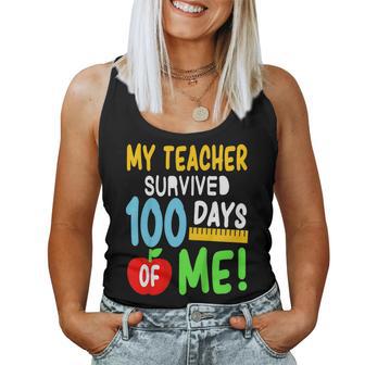 My Teacher Survived 100 Days Of Me 100 School Days Women Tank Top | Mazezy