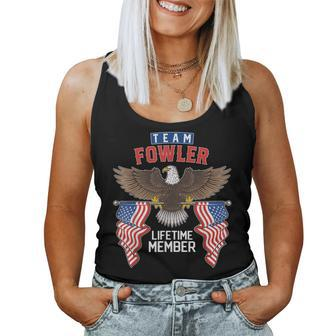 Team Fowler Lifetime Member Us Flag Women Tank Top Basic Casual Daily Weekend Graphic - Seseable