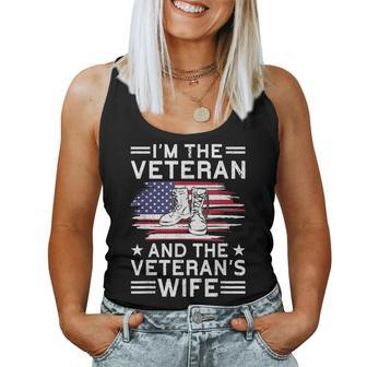 The Veteran & The Veterans Wife Proud American Veteran Wife Women Tank Top Basic Casual Daily Weekend Graphic - Seseable