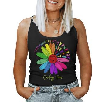 They Fight I Fight Oncology Team Tie Dye Oncology Nurse Women Tank Top Basic Casual Daily Weekend Graphic - Thegiftio UK