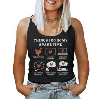 Things I Do In My Spare Time Chicken Lover Farmer Chickens Women Tank Top Basic Casual Daily Weekend Graphic - Seseable