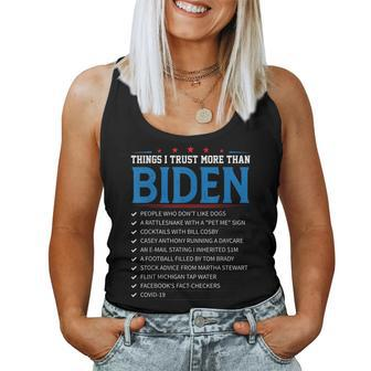 Things I Trust More Than Biden Sarcastic And Funny Joe Biden Women Tank Top Basic Casual Daily Weekend Graphic - Seseable