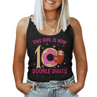 This Girl Is Now 10 Double Digits Funny Sloth Gift Women Tank Top Basic Casual Daily Weekend Graphic - Seseable