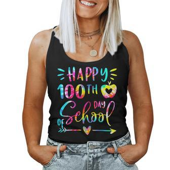 Tie Dye Happy 100Th Day Of School Teacher Student 100 Days V7 Women Tank Top Basic Casual Daily Weekend Graphic - Thegiftio UK