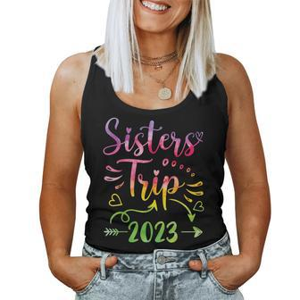 Tie-Dye Sisters Road Trip 2023 Cute Sisters Weekend Trip Women Tank Top | Mazezy