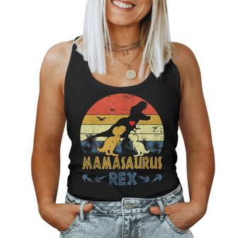 Trex Dinosaur Mamasaurus Pajama Dino Twin Mom Women Tank Top | Mazezy