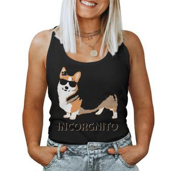 Tri Color Incorgnito Corgi Funny Mom Dad Kid Lover Idea Gift Women Tank Top Basic Casual Daily Weekend Graphic - Seseable
