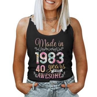 Turning 40 Birthday Decoration Women 40Th Bday 1983 Birthday Women Tank Top Basic Casual Daily Weekend Graphic - Seseable