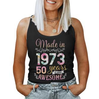 Turning 50 Birthday Decoration Women 50Th Bday 1973 Birthday Women Tank Top Basic Casual Daily Weekend Graphic - Seseable