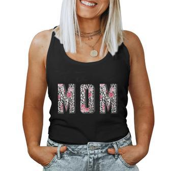 Twin Mom Leopard Floral Twin Mama Mother Of Two Women Tank Top | Mazezy